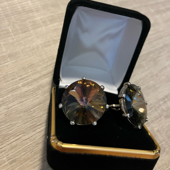 Vintage Sherman Senator Rivoli Swarovski cufflinks - Picture 6 of 7